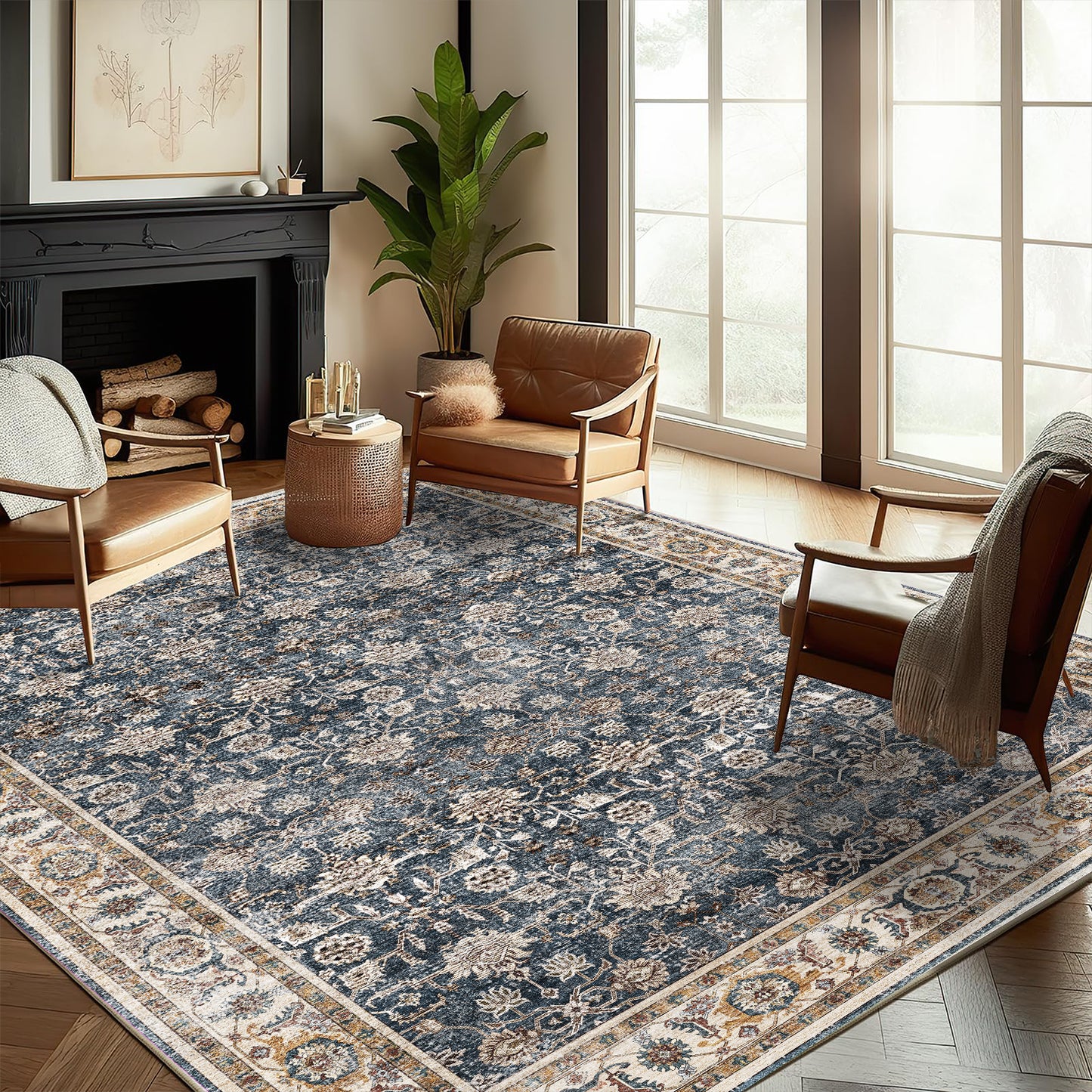 CHAMPLANT Area Rug Washable Living Room Non-Slip Kitchen Entryway Bedroom Carpet