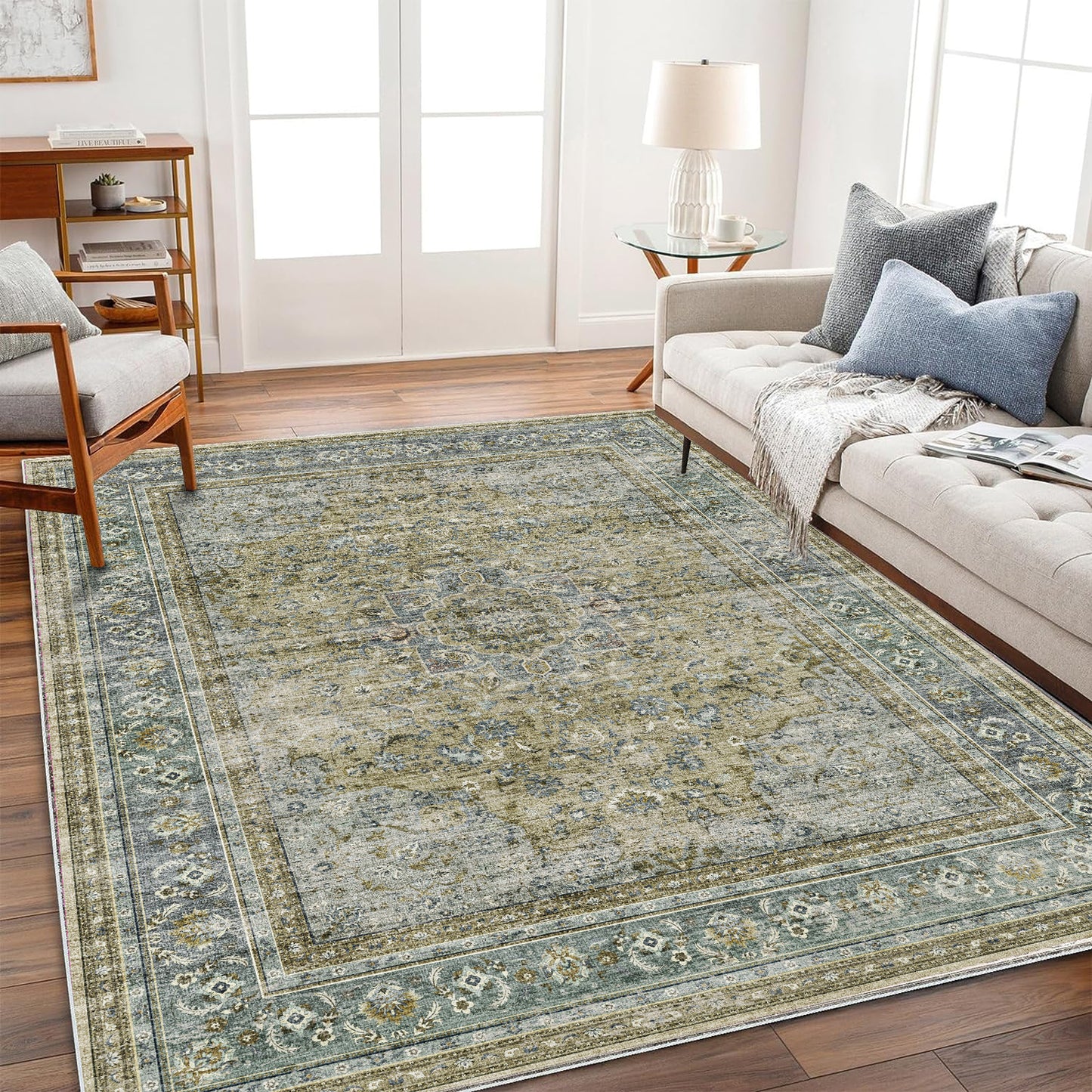 CHAMPLANT Area Rug Washable Living Room Non-Slip Kitchen Entryway Bedroom Carpet