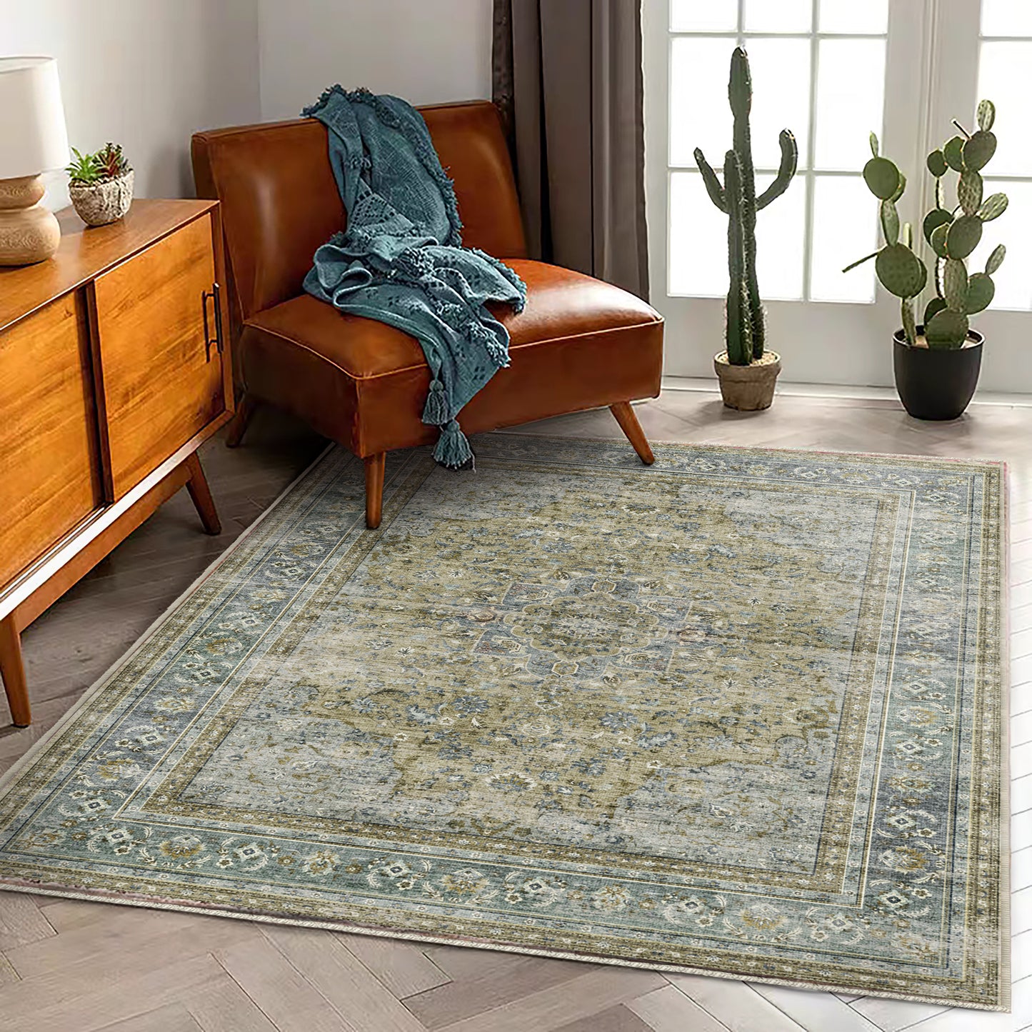 CHAMPLANT Area Rug Washable Living Room Non-Slip Kitchen Entryway Bedroom Carpet