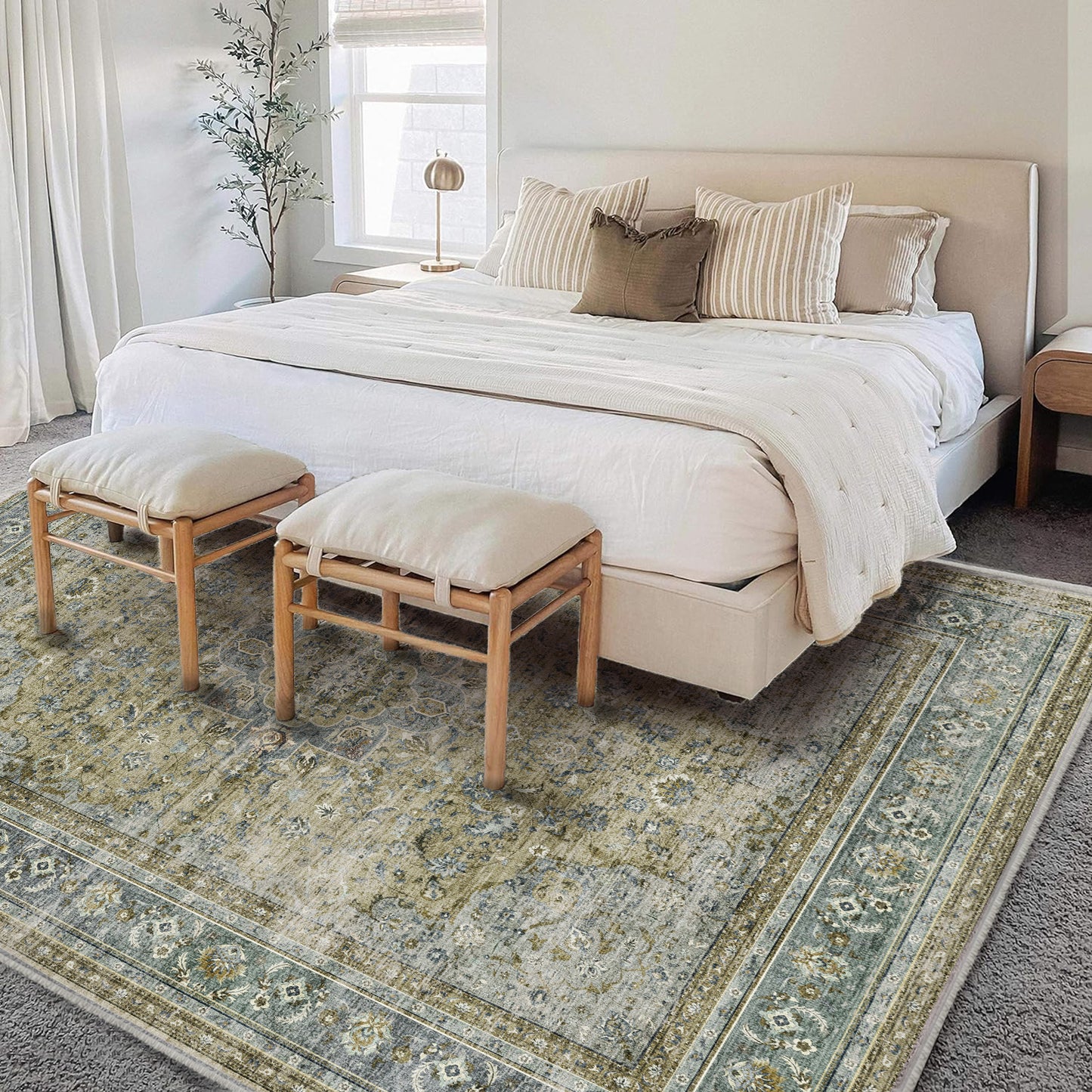 CHAMPLANT Area Rug Washable Living Room Non-Slip Kitchen Entryway Bedroom Carpet