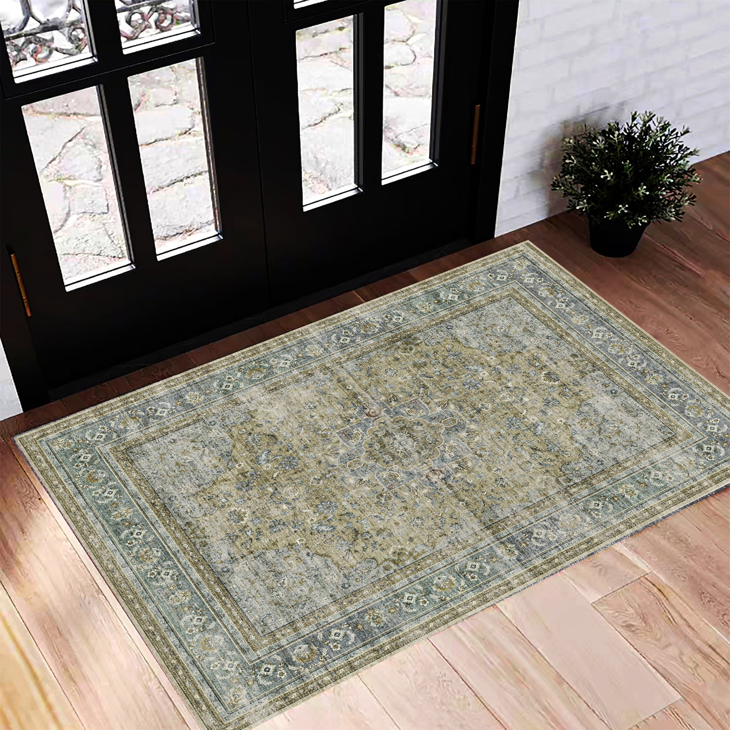 CHAMPLANT Area Rug Washable Living Room Non-Slip Kitchen Entryway Bedroom Carpet