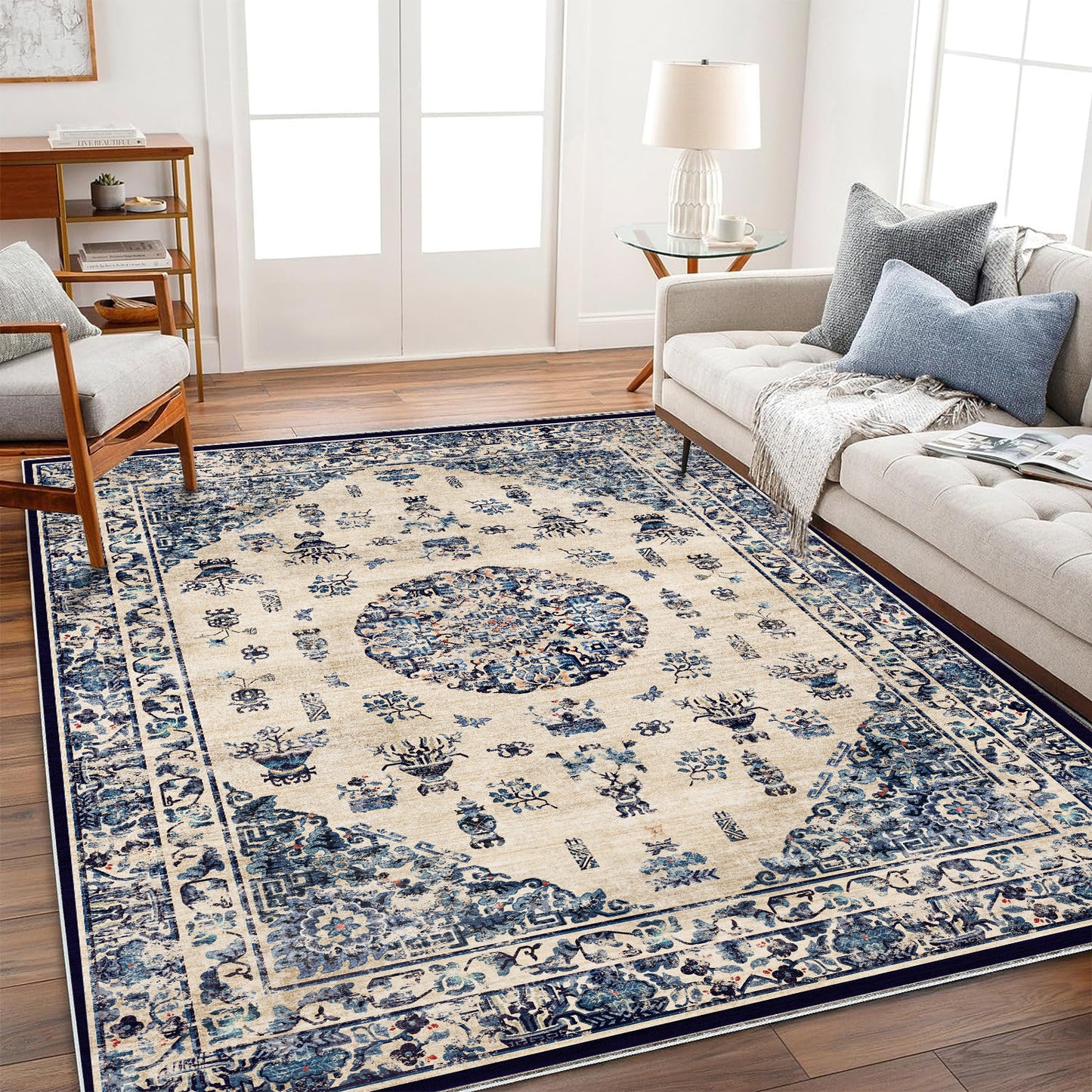 CHAMPLANT Area Rug Washable Living Room Non-Slip Kitchen Entryway Bedroom Carpet