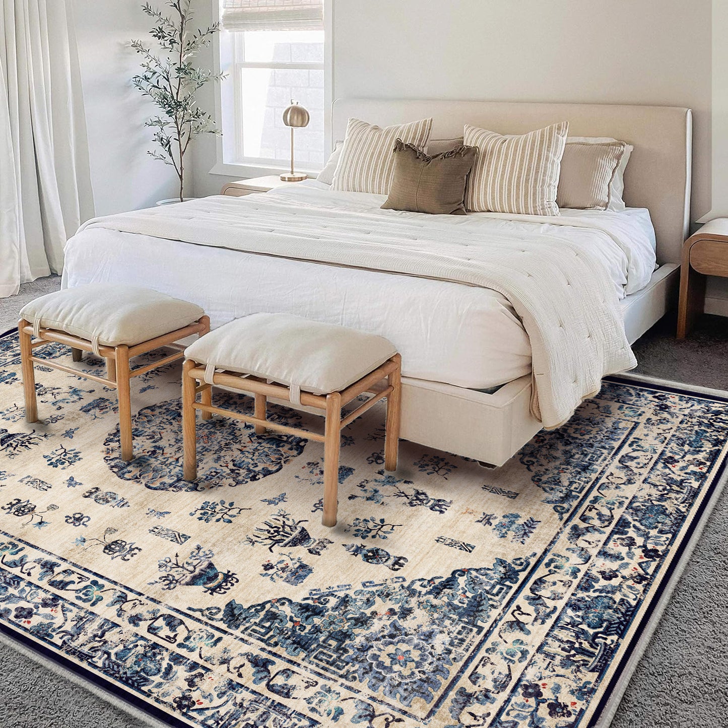 CHAMPLANT Area Rug Washable Living Room Non-Slip Kitchen Entryway Bedroom Carpet