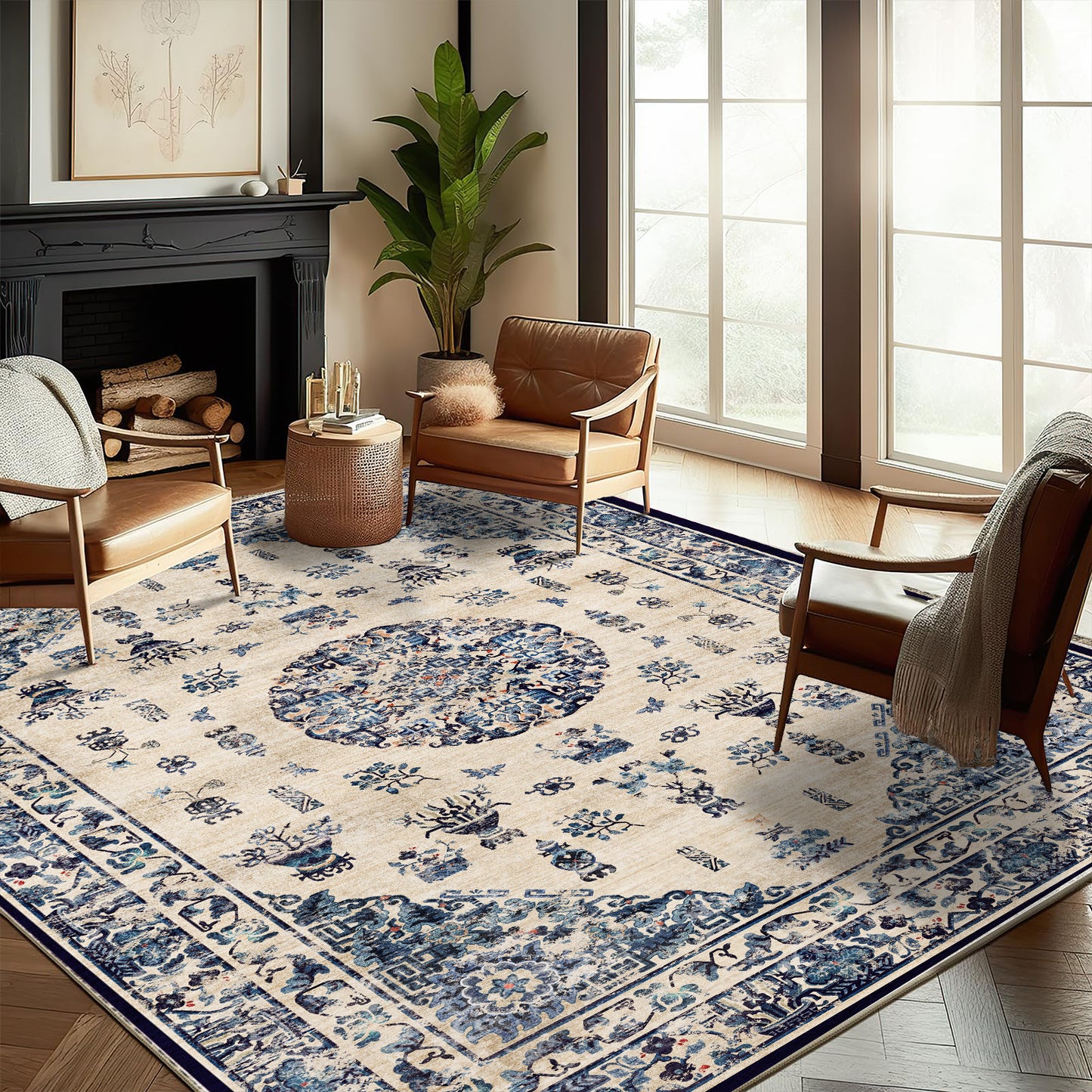 CHAMPLANT Area Rug Washable Living Room Non-Slip Kitchen Entryway Bedroom Carpet