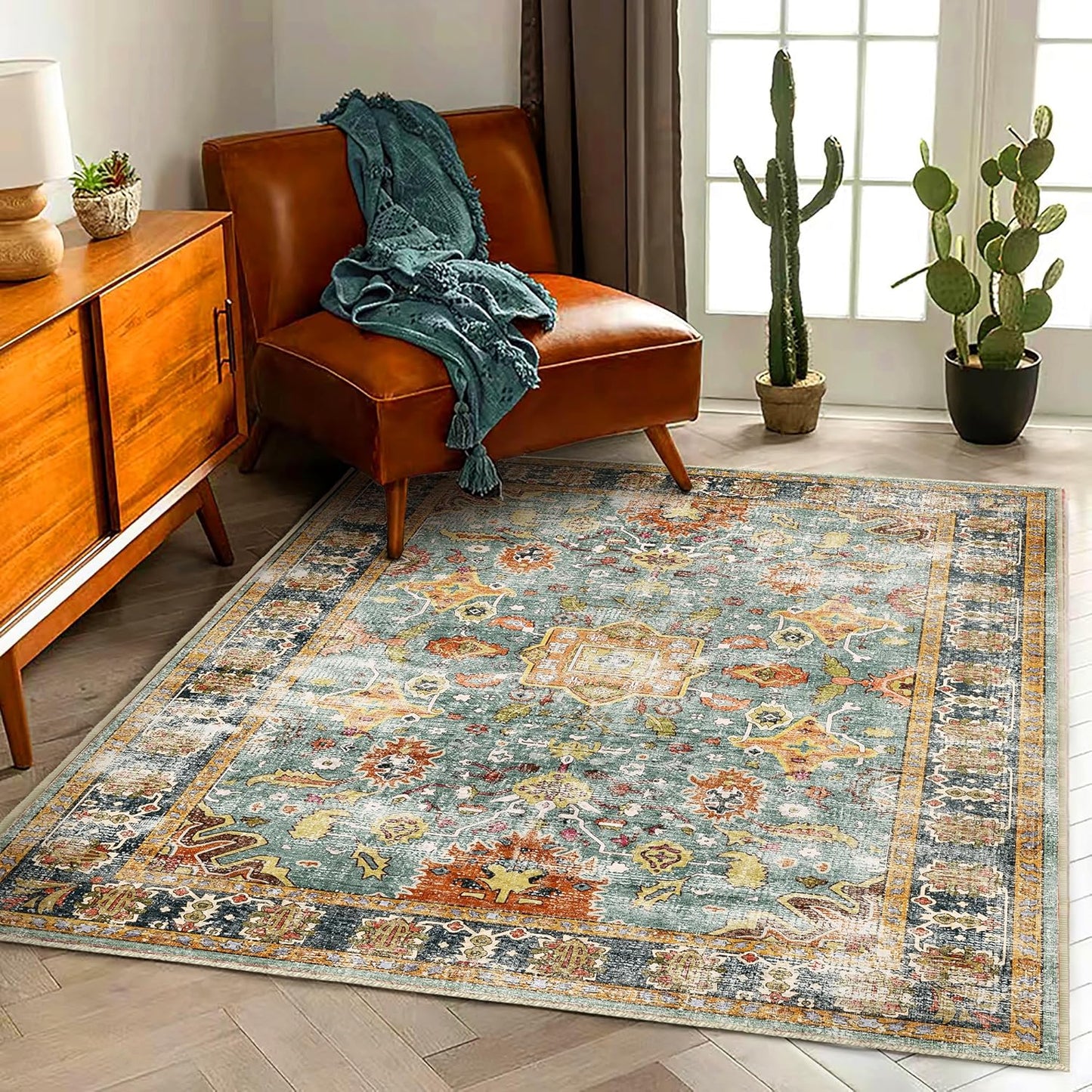 CHAMPLANT Area Rug Washable Living Room Non-Slip Kitchen Entryway Bedroom Carpet