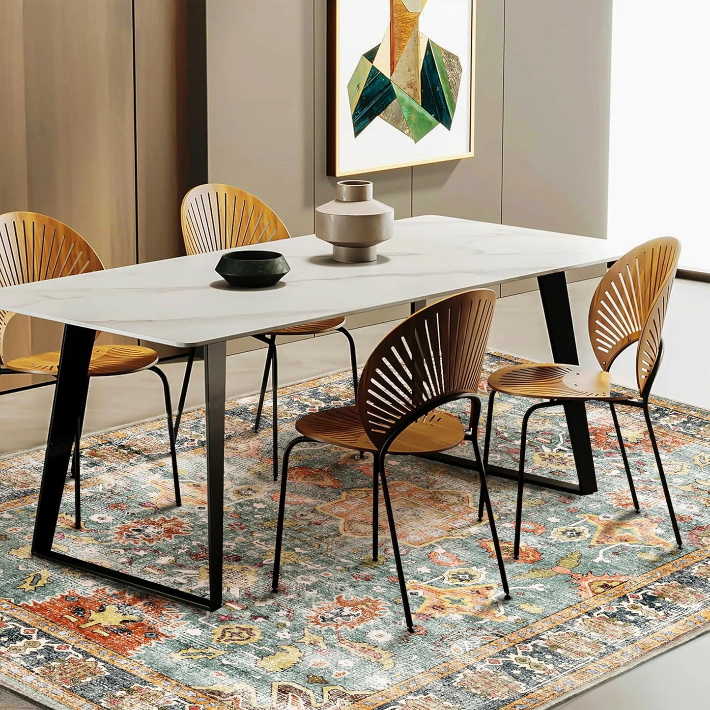 CHAMPLANT Area Rug Washable Living Room Non-Slip Kitchen Entryway Bedroom Carpet
