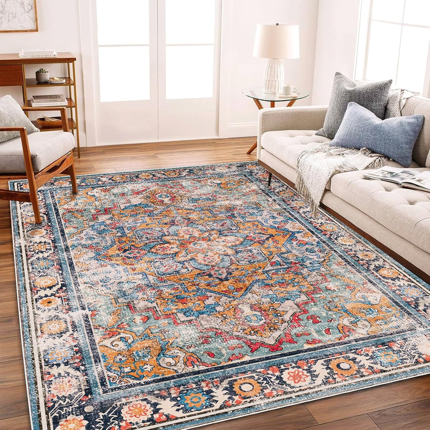 CHAMPLANT Area Rug Washable Living Room Non-Slip Kitchen Entryway Bedroom Carpet