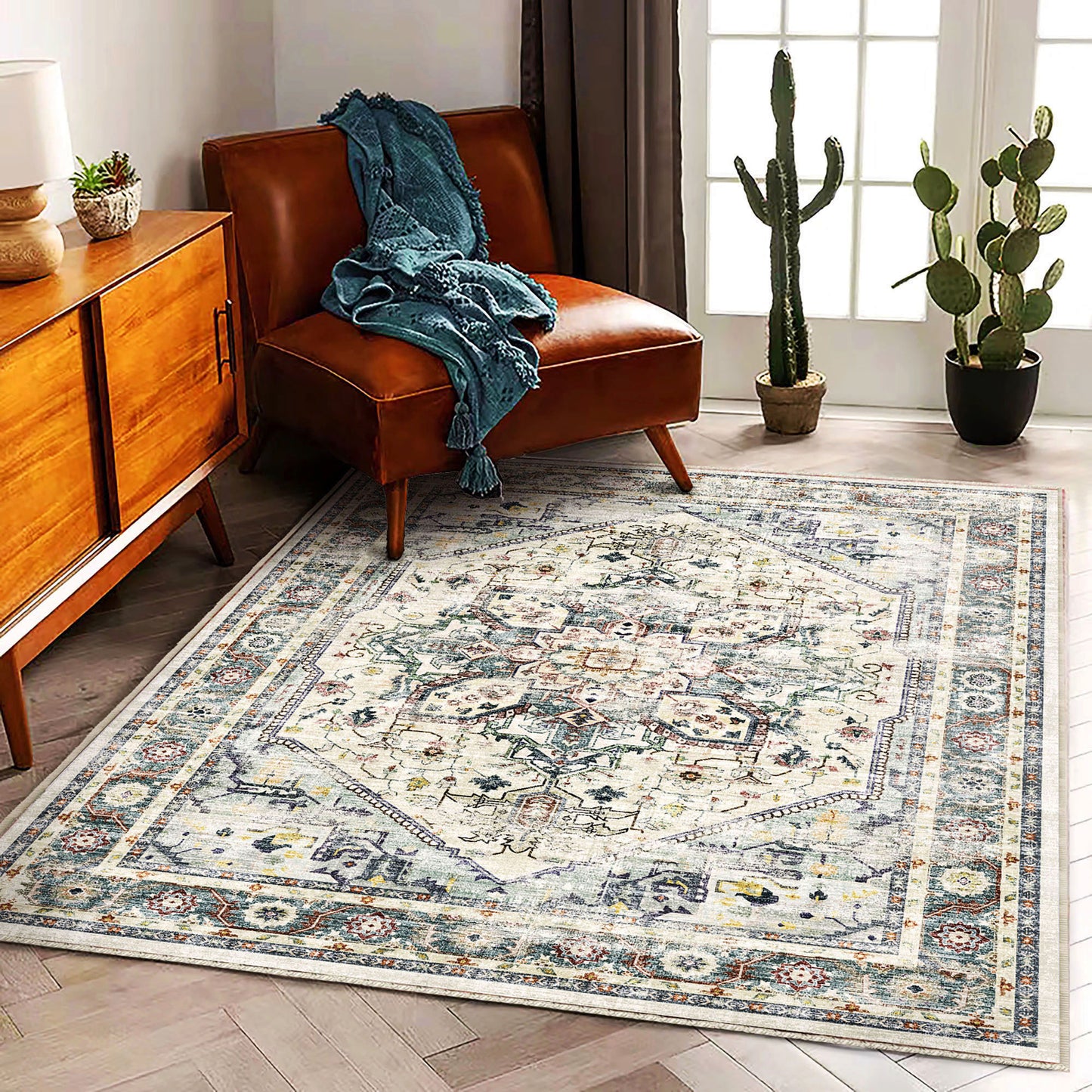 CHAMPLANT Area Rug Washable Living Room Non-Slip Kitchen Entryway Bedroom Carpet