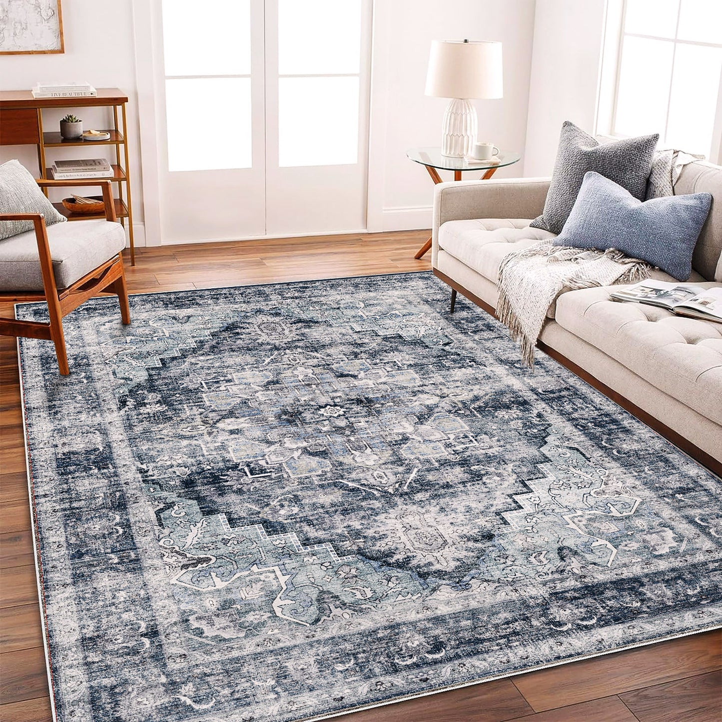 CHAMPLANT Area Rug Washable Living Room Non-Slip Kitchen Entryway Bedroom Carpet