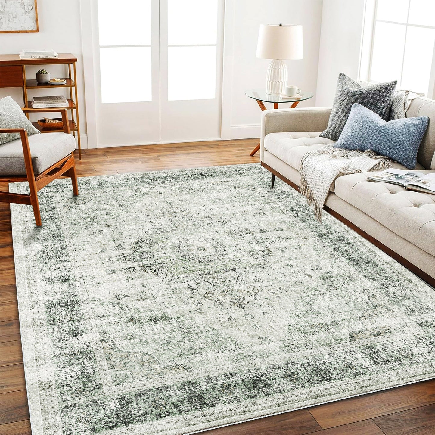 CHAMPLANT Area Rug Washable Living Room Non-Slip Kitchen Entryway Bedroom Carpet