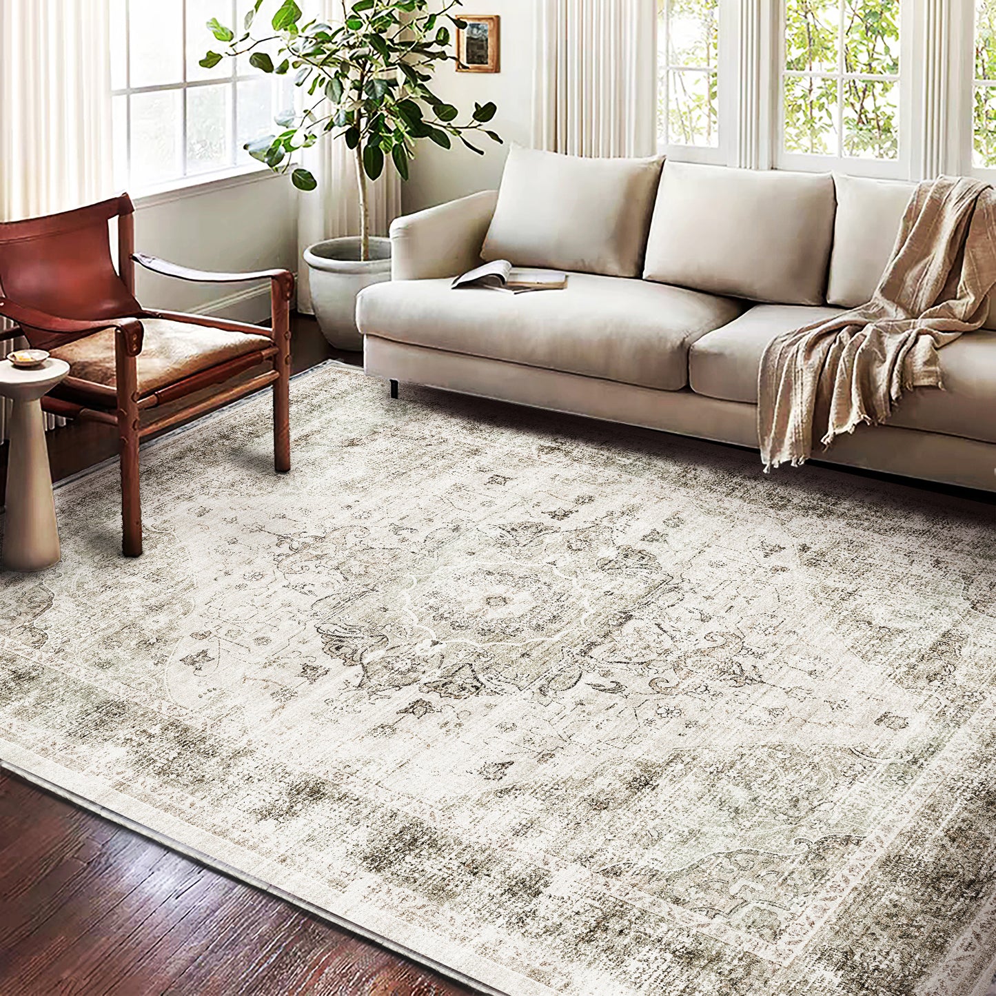 CHAMPLANT Area Rug Washable Living Room Non-Slip Kitchen Entryway Bedroom Carpet